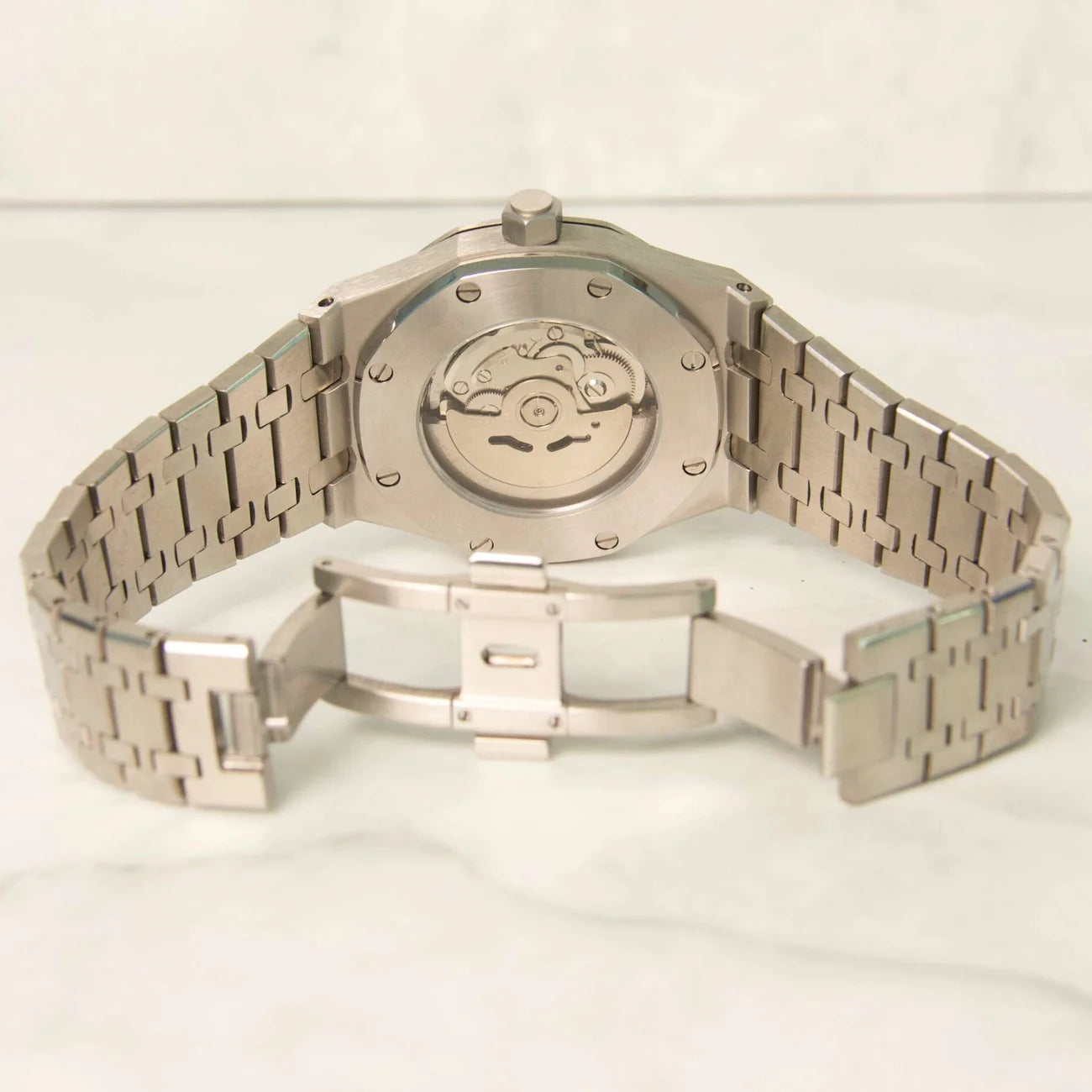 Seiko Mod Royal Oak Acier - Cadran Bleu Turquoise Tapisserie