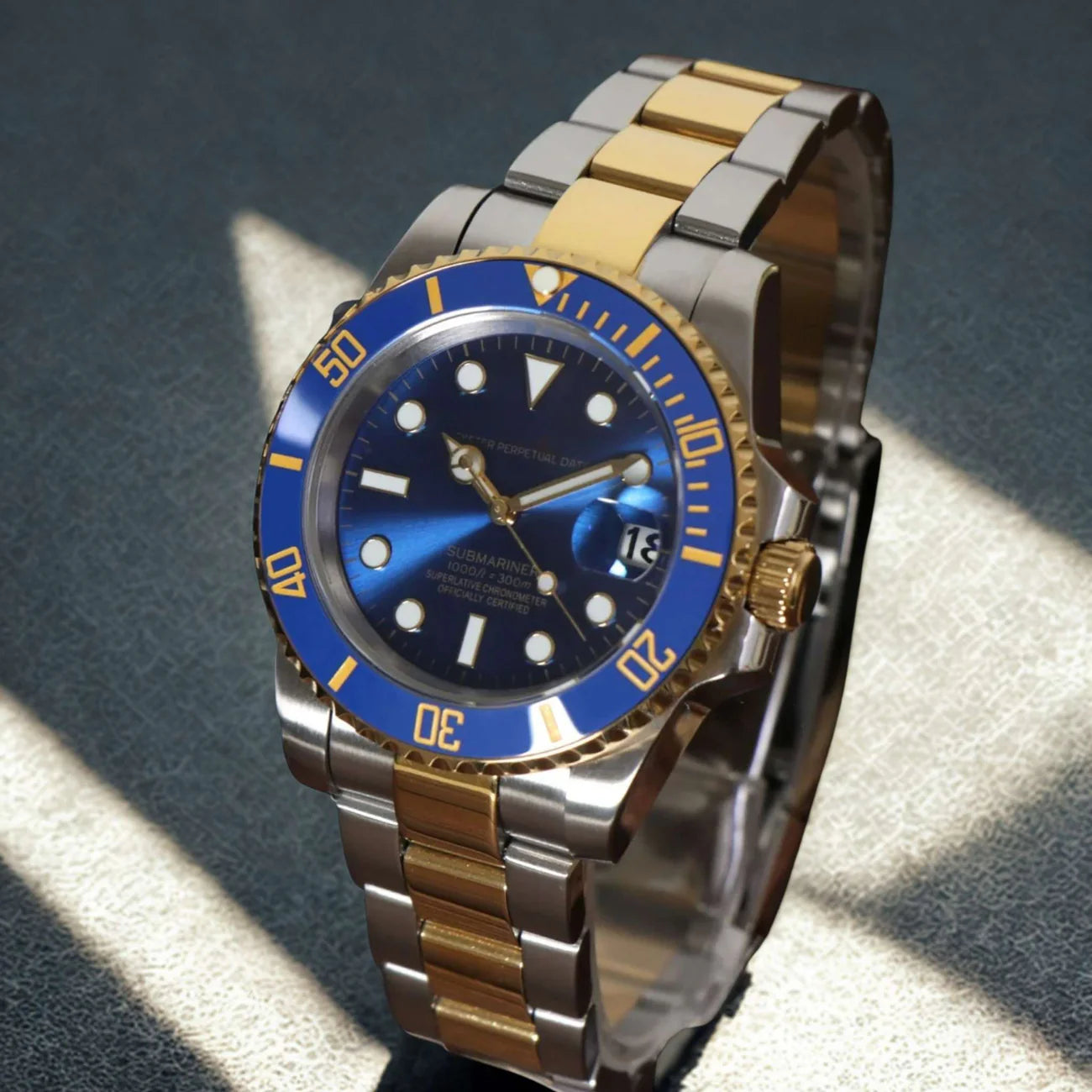 Submariner Bicolore - Cadran et Lunette Bleus Or