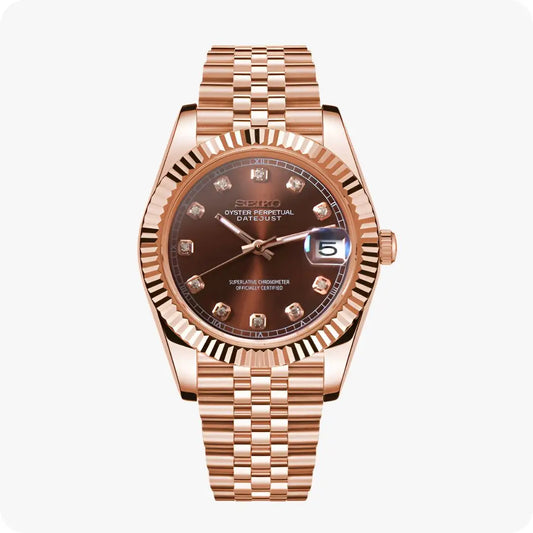 Datejust Or Rose - Cadran Chocolat Diamants