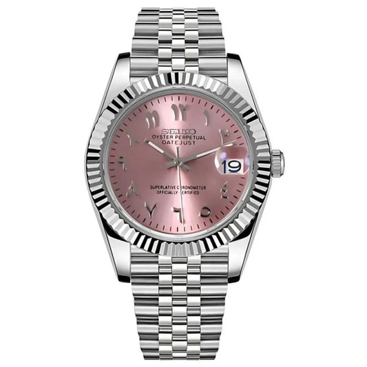 Datejust Acier - Cadran Rose Index Arabes