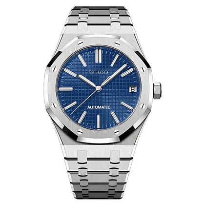 Seiko Mod Royal Oak Acier - Cadran Bleu Tapisserie