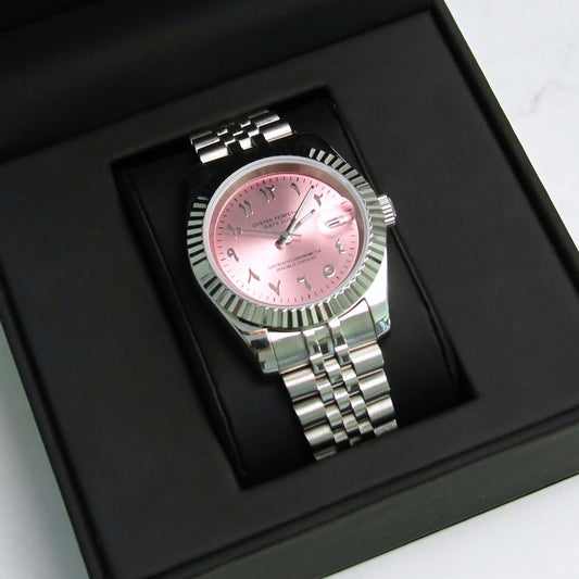 Datejust Acier - Cadran Rose Index Arabes