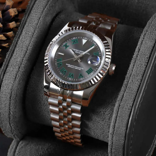 Datejust Acier - Cadran Wimbledon Vert Index Romains