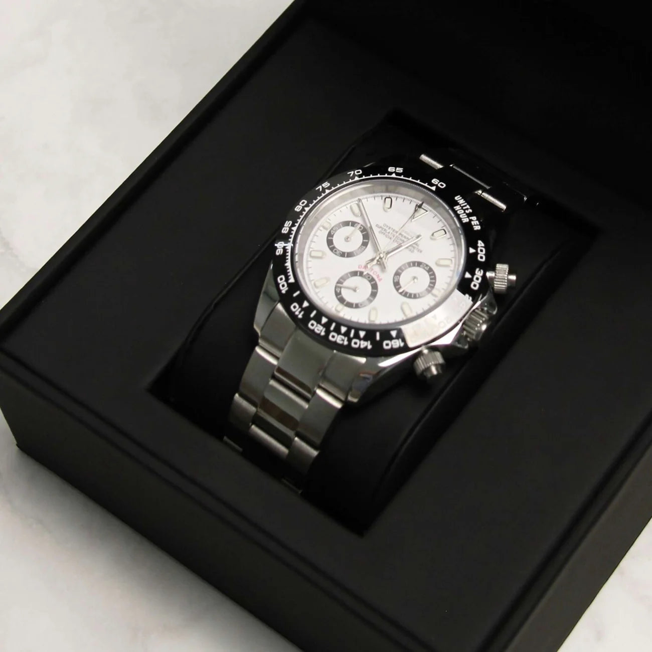 Seiko Mod Daytona Acier - Cadran Panda Chronographe